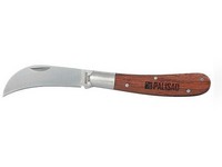 Nôž záhradný skladací, zahnutá čepeľ drevená rukoväť 170mm  PALISAD