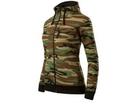 Mikina camouflage brown Camo Zipper dámska