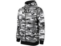 Mikina camouflage gray MALFINI CAMO ZIPPER pánska