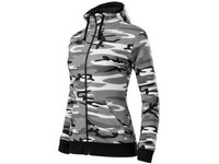 Mikina camouflage gray MALFINI CAMO ZIPPER dámska